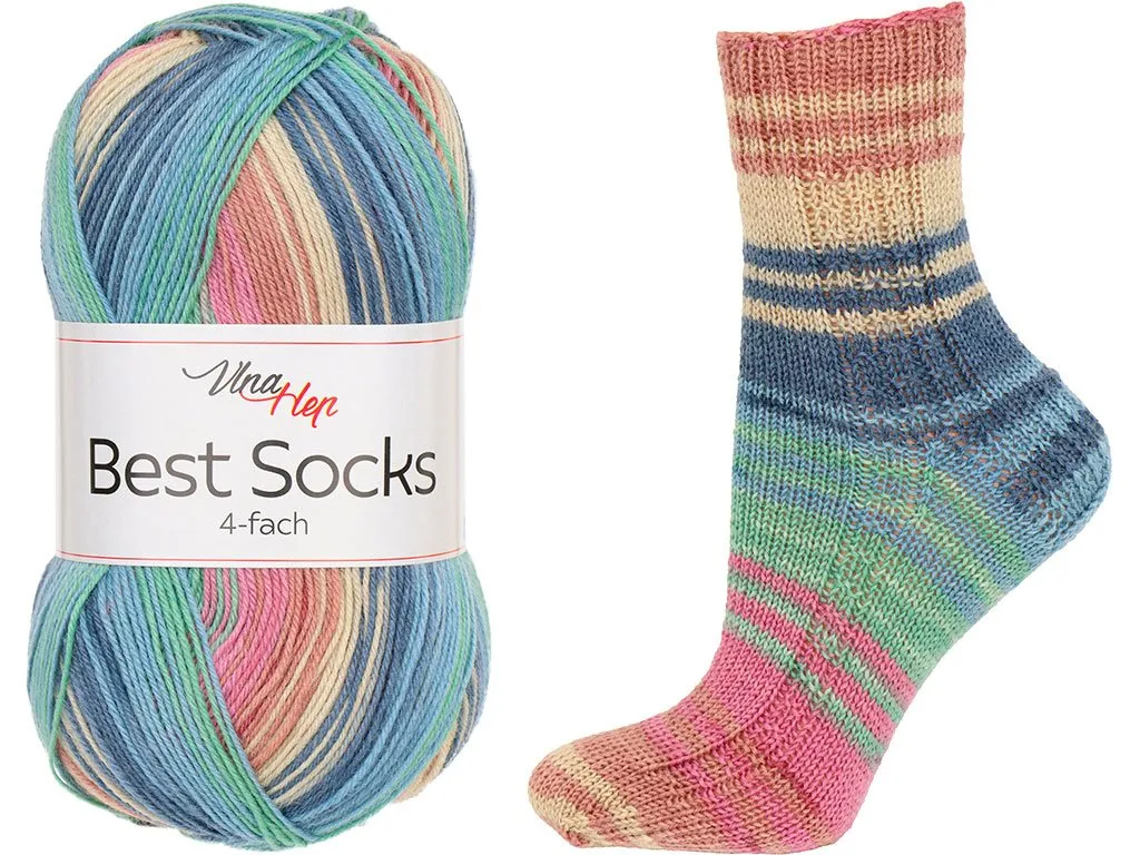 Ponožková příze Best Socks 7403 růžovozelenkavohnědá